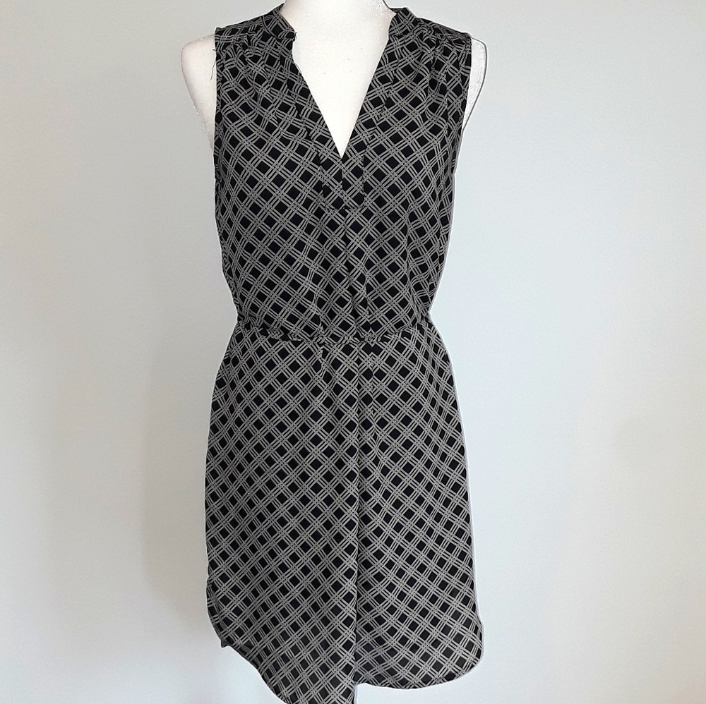 Black V neck dress